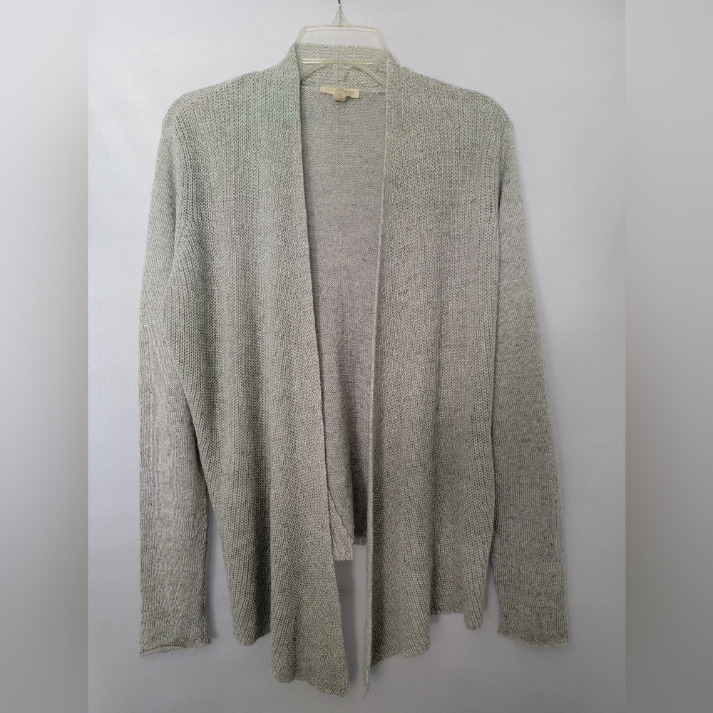 Eileen Fisher 100% Linen Open Front Cardigan Size M